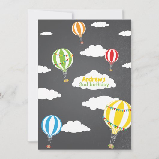 Heißluftballon Geburtstag Einladung (Rückseite)