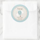 Heißluftballon Geburtstagsaufkleber blau Runder Aufkleber (Tasche)