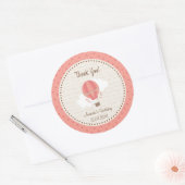 Heißluftballon Geburtstagsaufkleber Pink Runder Aufkleber (Umschlag)