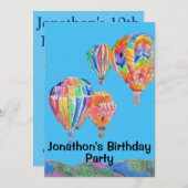 Heißluftballon Geburtstagsjunge Kinder Einladung (Vorne/Hinten)