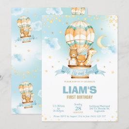 Heißluftballon Geburtstagskind Niedliche Jungle Ti Einladung