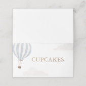 Heißluftballon Geburtstagsnahrungsmarken Platzkarte (Außenseite Aufgefaltet)