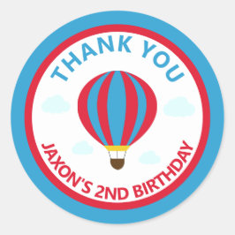 Heißluftballon Geburtstagsparty Danke für Ihre Unt Runder Aufkleber