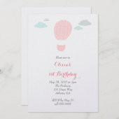 Heißluftballon Geburtstagsparty Einladung (Vorne/Hinten)