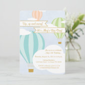 Heißluftballon Geburtstagsparty Einladung (Stehend Vorderseite)