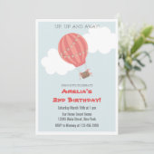 Heißluftballon Geburtstagsparty Einladung (Stehend Vorderseite)