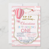 Heißluftballon Geburtstagsparty Einladung (Vorderseite)