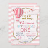 Heißluftballon Geburtstagsparty Einladung (Vorne/Hinten)