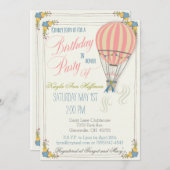 Heißluftballon Geburtstagsparty Einladung. Einladung (Vorne/Hinten)