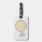 Heißluftballon Gelb und Rot Gepäckanhänger (Rückseite vertikal)