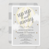 Heißluftballon Gelbe Babydusche per Mail Einladung (Vorne/Hinten)