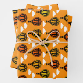 Heißluftballon Gemustert Geschenkpapier Set