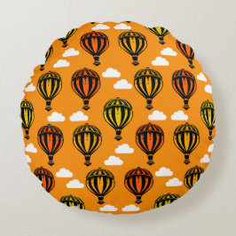 Heißluftballon Gemustert Rundes Kissen