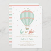 Heißluftballon Gender - Einladung (Vorne/Hinten)
