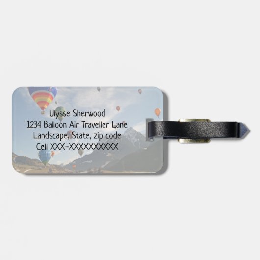 Heißluftballon-Gepäckanhänger Gepäckanhänger (Rückseite horizontal)