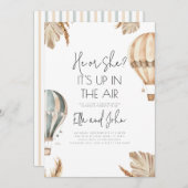 Heißluftballon Geschlecht Party Einladung (Vorne/Hinten)