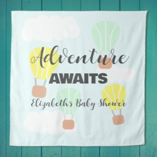 Heißluftballon-Geschlechterneutrale Babyparty Wandteppich