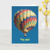 Heißluftballon Get Well Template Karte (Gelbe Blume)