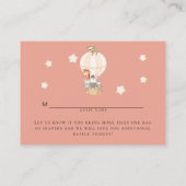 Heißluftballon Giraffe Zebra Sloth Diaper Raffle Begleitkarte (Rückseite)