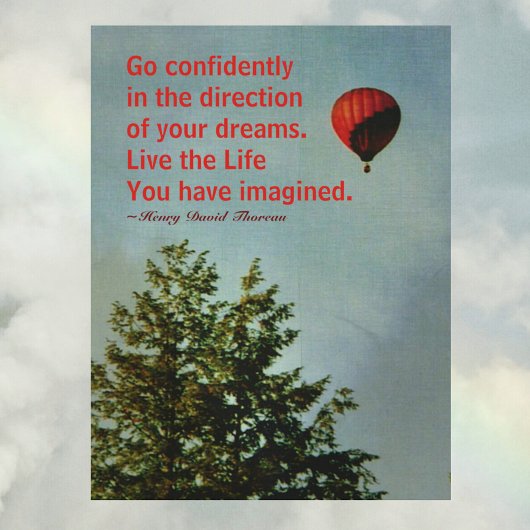 Heißluftballon Go Thoreau Quote Postkarte