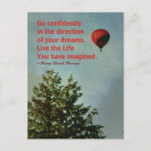 Heißluftballon Go Thoreau Quote Postkarte (Vorderseite)