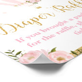 Heißluftballon Gold Rosa Blütenblatt Raffel Poster (Ecke)