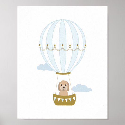 Heißluftballon Goldendoodle Kinderzimmer Deco Post Poster (Vorne)