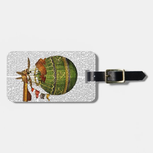 Heißluftballon Grün Gepäckanhänger (Vorderseite horizontal)