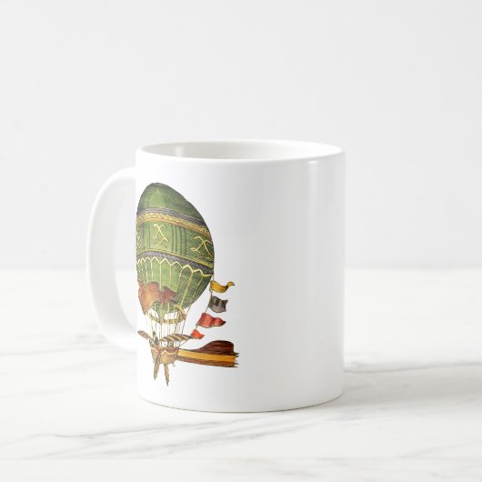 Heißluftballon Grün Kaffeetasse (Vorderseite Links)