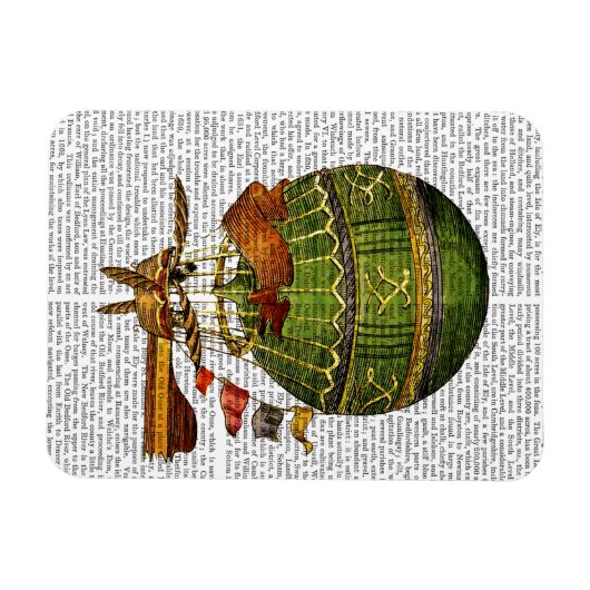 Heißluftballon Grün Magnet (Horizontal)