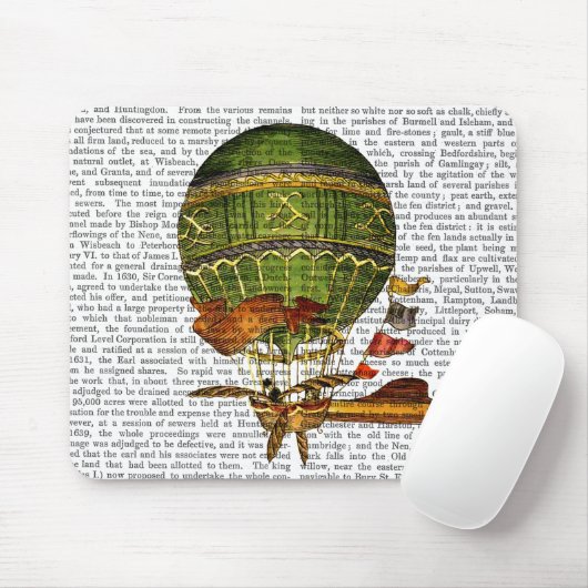 Heißluftballon Grün Mousepad (Mit Mouse)