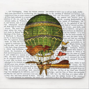 Heißluftballon Grün Mousepad