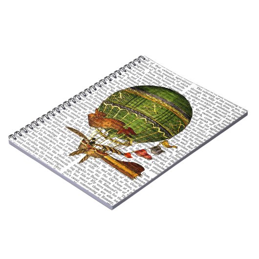 Heißluftballon Grün Notizblock (Linke Seite)