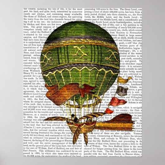Heißluftballon Grün Poster (Vorne)