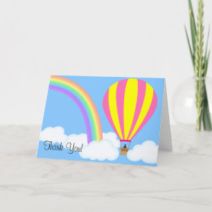 Heißluftballon-Grußkarte - Blauer Hintergrund Dankeskarte