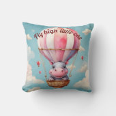 Heißluftballon Hippo Kissen (Vorderseite)