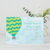 Heißluftballon Hochzeitsempfang Einladung (Stehend Vorderseite)