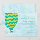 Heißluftballon Hochzeitsempfang Einladung (Vorne/Hinten)