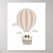 Heißluftballon Hunde Boho Kinderzimmer & Kids Post Poster (Vorne)