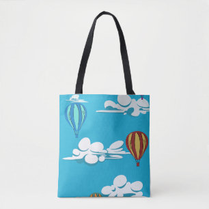 Heißluftballon im Himmel auf einer Tottasche Tasche