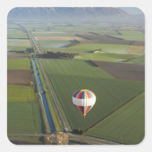 Heißluftballon, in der Nähe von Methven, Canterb Quadratischer Aufkleber