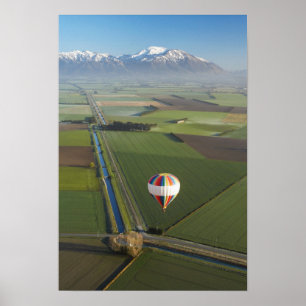 Heißluftballon, in der Nähe von Methven, Canterbur Poster