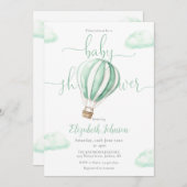 Heißluftballon in einer neutralen Babydusche Einladung (Vorne/Hinten)