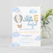 Heißluftballon ist nicht der ererbte 1. Geburtstag Einladung (Stehend Vorderseite)