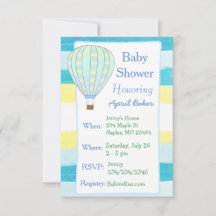 Heißluftballon-Junge-Baby-Shower-Einladung