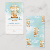 Heißluftballon Jungle Animals Boy Diaper Raffle Begleitkarte (Vorne/Hinten)