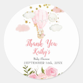 Heißluftballon Jungle Tiere Gold Dot Glitzer Runder Aufkleber