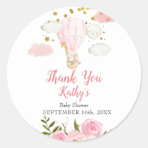 Heißluftballon Jungle Tiere Gold Dot Glitzer Runder Aufkleber