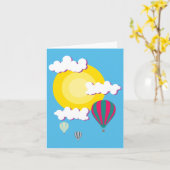 Heißluftballon Karte (Gelbe Blume)