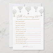 Heißluftballon kennt Mommy Best Baby Shower Game Einladung (Vorderseite)